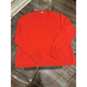 J. Crew 100% Cashmere Relaxed Crewneck Sweater Classic Red XL Preppy‎ Pullover